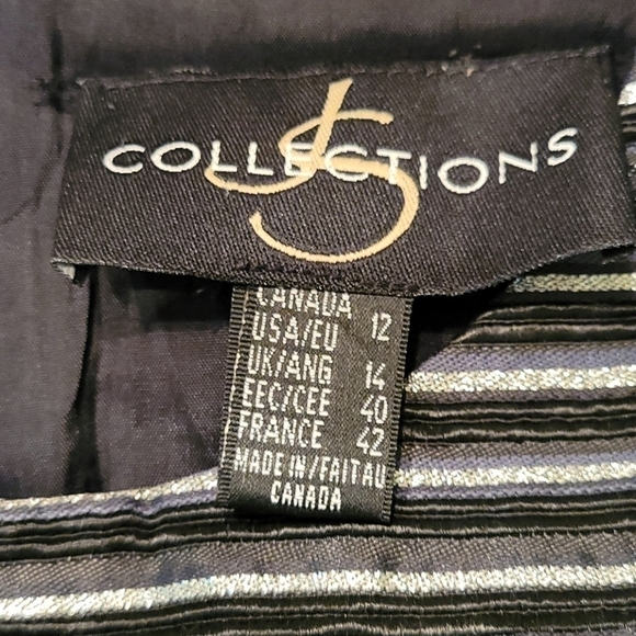 Vtg JS COLLECTIONS Metallic Striped Cropped Scallop Sleeveless Baddie Blouse - Picture 3 of 5